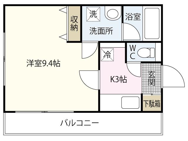 ALBA(1K/1階)の間取り写真