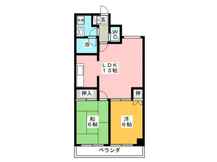 オオサワビル(2LDK/4階)の間取り写真