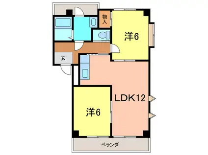 ビレッジ和志山一番館(2LDK/1階)の間取り写真