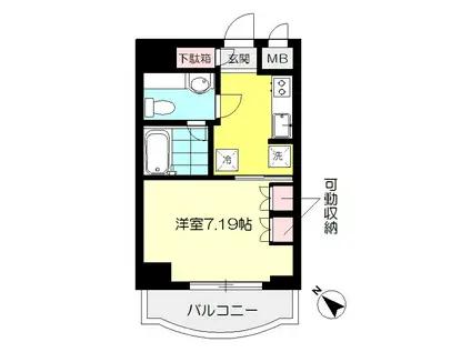 サン・ロイヤル成増ヶ丘(1K/2階)の間取り写真