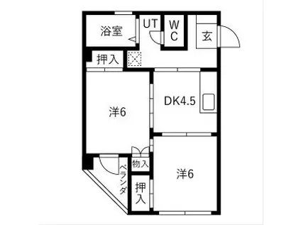 名豊第一ビル(2DK/2階)の間取り写真