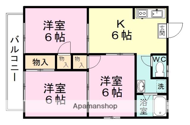 コーポ銀泉(3DK/2階)の間取り写真