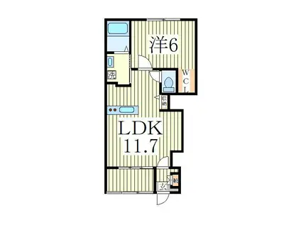 グランドゥール S(1LDK/1階)の間取り写真
