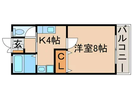 フリーデ2(1K/1階)の間取り写真