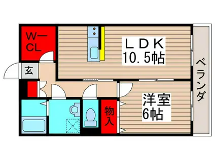 ソレーユ(1LDK/2階)の間取り写真