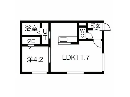 PINE HILLS豊平1条(1LDK/1階)の間取り写真