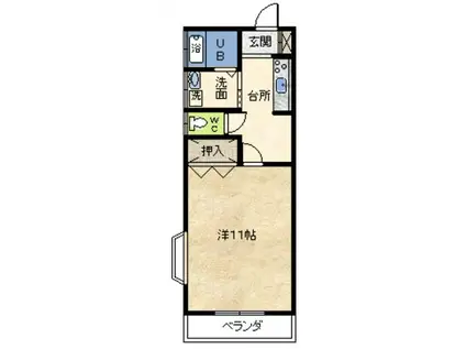 リヴ・ハイツ I(1K/2階)の間取り写真