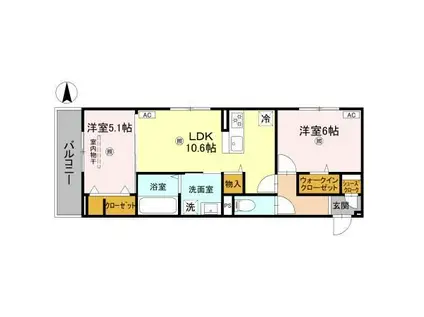 JR奈良線 奈良駅 徒歩11分 3階建 新築(2LDK/2階)の間取り写真