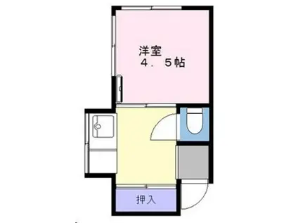 寿ハイム(1K/1階)の間取り写真