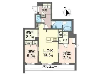 グランクロス サン(2SLDK/2階)の間取り写真