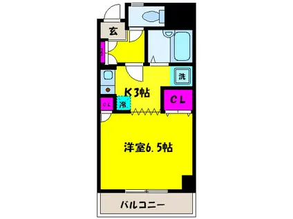 コンフォールFUMI(1K/1階)の間取り写真