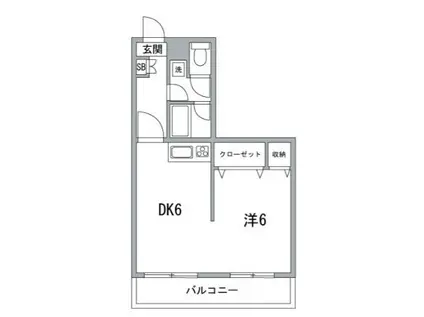 小名木川ハウス(1DK/6階)の間取り写真