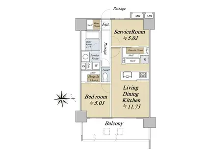 サンクレイドル浅草III(1SLDK/8階)の間取り写真