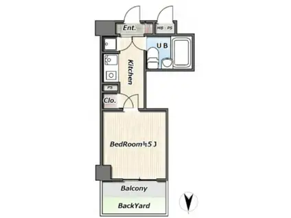 クリオ鶴見参番館(1K/1階)の間取り写真