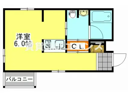 津田沼アパートメント(ワンルーム/1階)の間取り写真