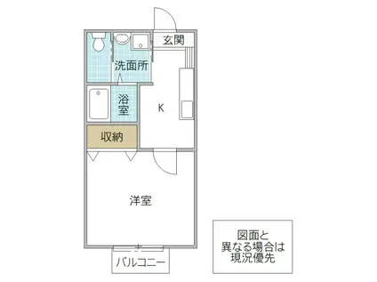 メゾン・ドゥ・アン(1K/1階)の間取り写真