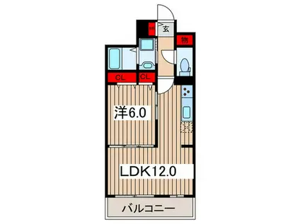 フィオーレ(1LDK/3階)の間取り写真