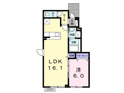 ファヴォリ ド ランジュ(1LDK/1階)の間取り写真