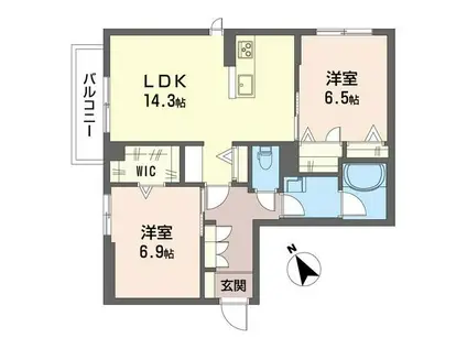 ジュネスクレスト(2LDK/3階)の間取り写真