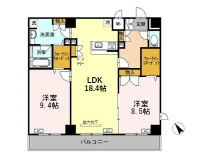 クレストスクエア(2LDK/10階)の間取り写真