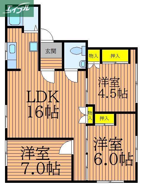 小山ビル(4K/3階)の間取り写真