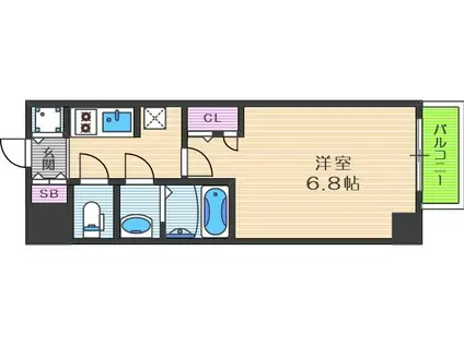 アクアプレイス福島EYE(1K/10階)の間取り写真