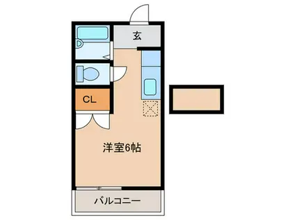 ルクール3(ワンルーム/1階)の間取り写真