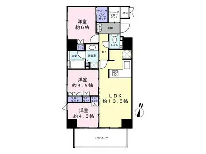 プレミスト大宮ターミナルマークス(3LDK/9階)の間取り写真