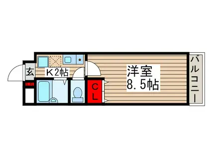 STROMウエストEN(1K/3階)の間取り写真