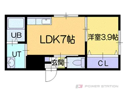 ハレイワコート(1DK/1階)の間取り写真