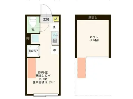 メゾン・コウ 西中延(ワンルーム/2階)の間取り写真