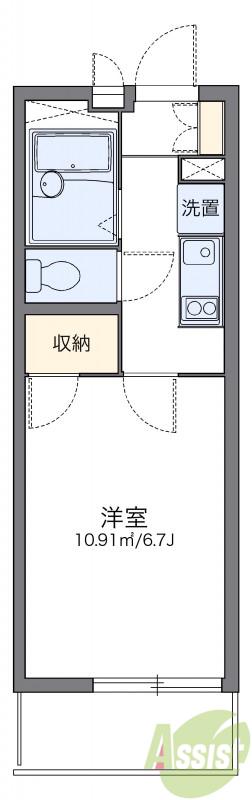 レオパレスヴィラ曽根C(1K/1階)の間取り写真