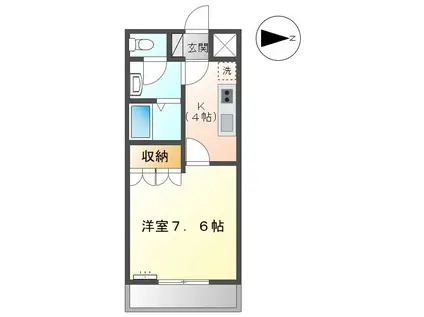 ファイブシャトーかすみ(1K/1階)の間取り写真