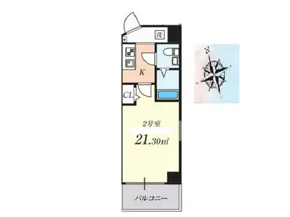 GLマンション住吉(1K/2階)の間取り写真