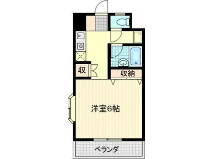 コンフォート鶴牧(1K/2階)の間取り写真