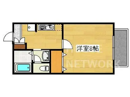 CASA・DE・FLOR(1K/1階)の間取り写真