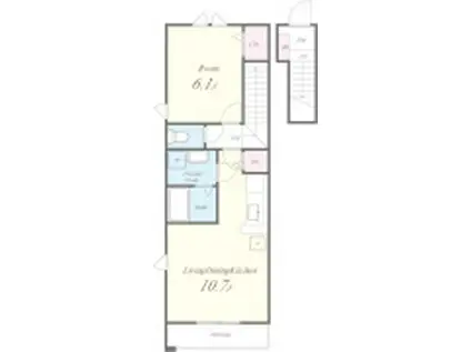 ディアコート辻(1LDK/2階)の間取り写真