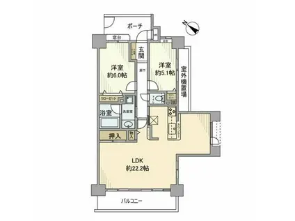 レクセルマンション本千葉(2LDK/14階)の間取り写真