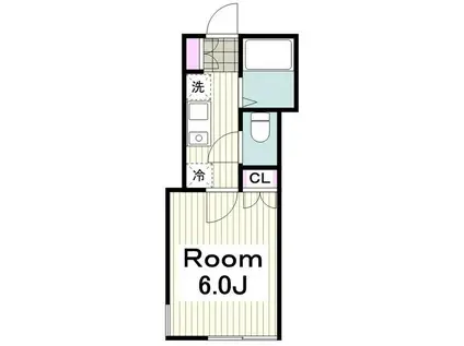 ベルメゾン(1K/1階)の間取り写真