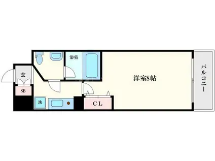 ODESSA松屋町(1K/2階)の間取り写真