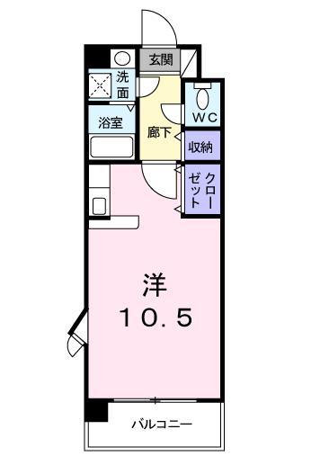 アミックス西ハゼ(ワンルーム/3階)の間取り写真