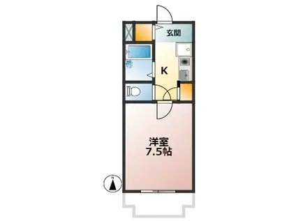 エストレーラ五色山(1K/3階)の間取り写真