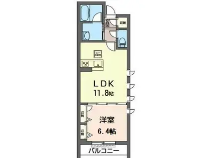 ウィンメゾン船橋II号館(1LDK/1階)の間取り写真