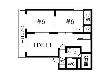 エクセル大東A(2LDK/2階)の間取り写真