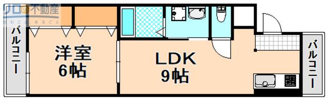 第二中村マンション(1LDK/2階)の間取り写真