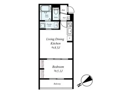 GRADUS八千代台VII(1LDK/3階)の間取り写真