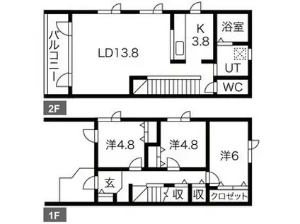CASA N30 カーサ(3LDK/2階)の間取り写真
