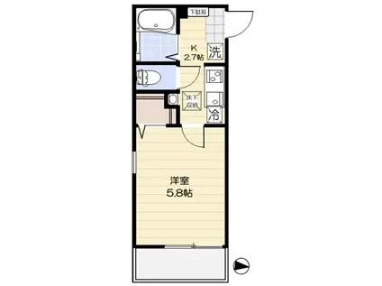 エルカーサ平和台(1K/1階)の間取り写真