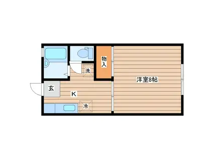 ヘミングウェイA(1K/2階)の間取り写真