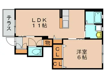 カーサカリーノ(1LDK/1階)の間取り写真
